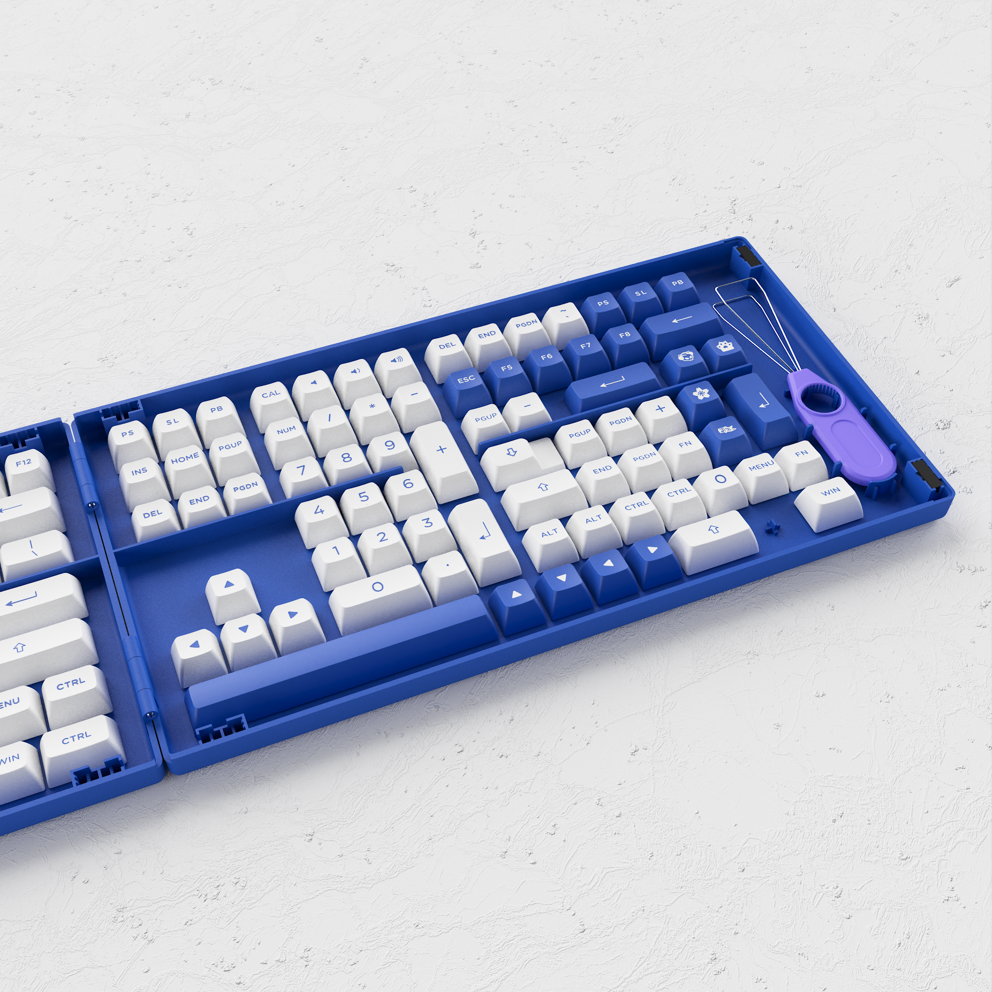 Blue on White Keycap Set (197-Key)