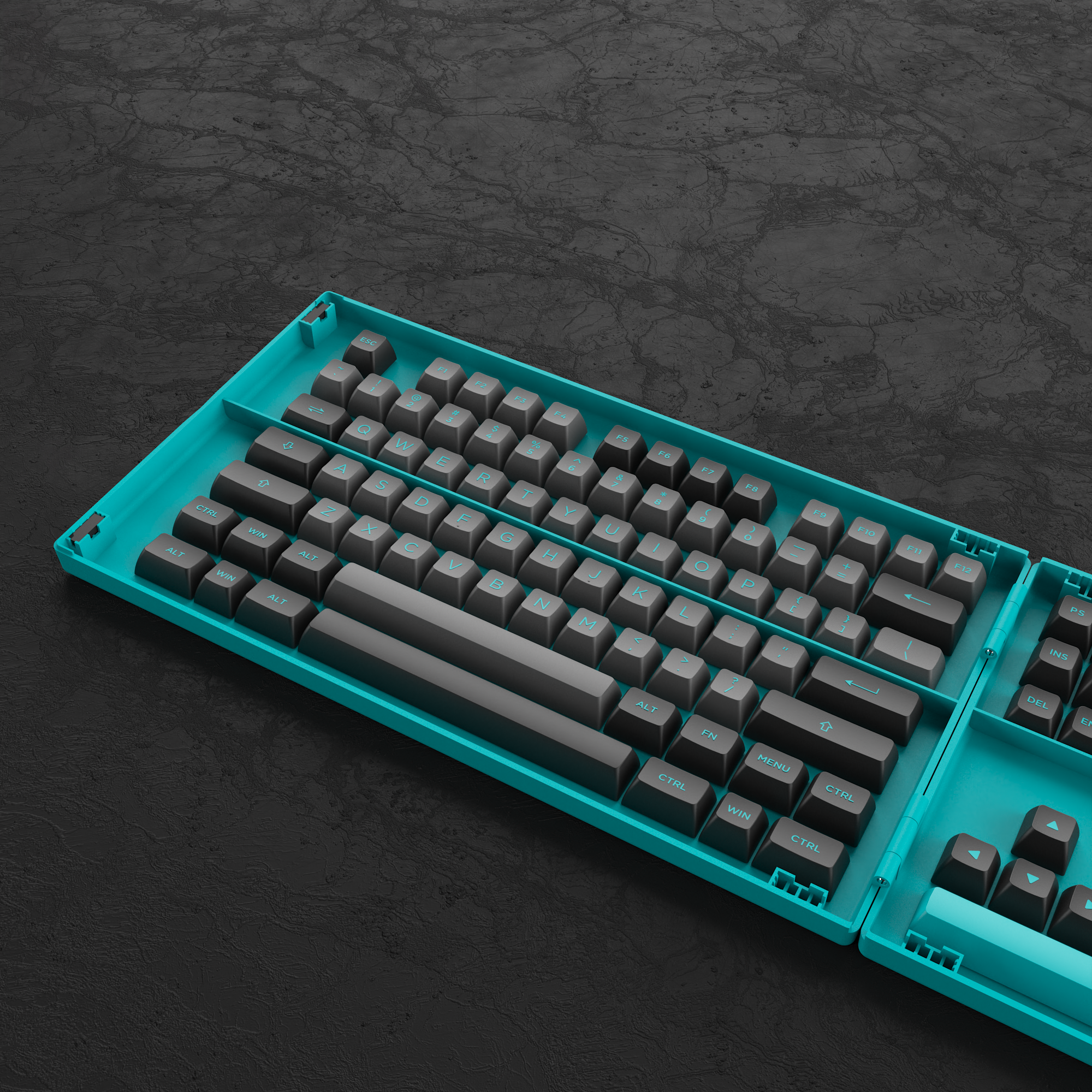 Black & Cyan Keycap Set(197-Key)