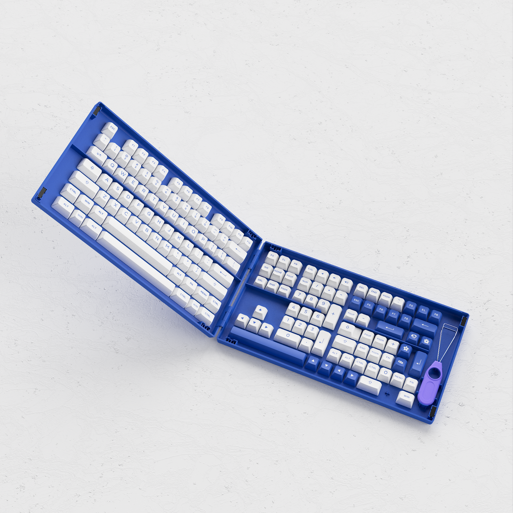 Blue on White Keycap Set (197-Key)