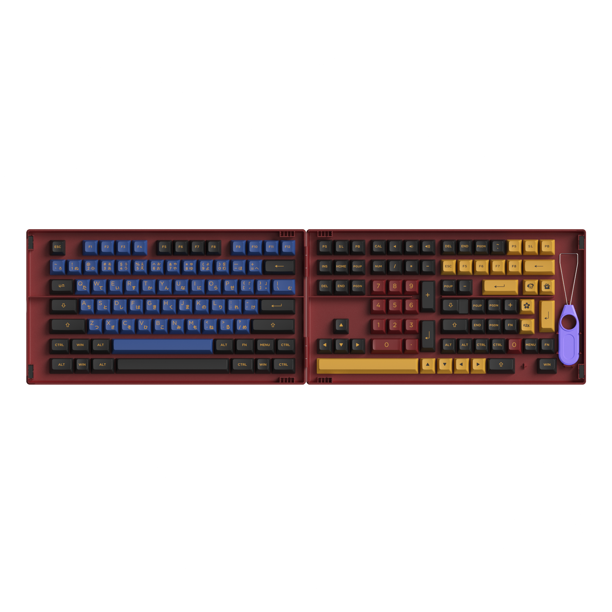 Red & Blue Samurai Keycap Set (226-key)