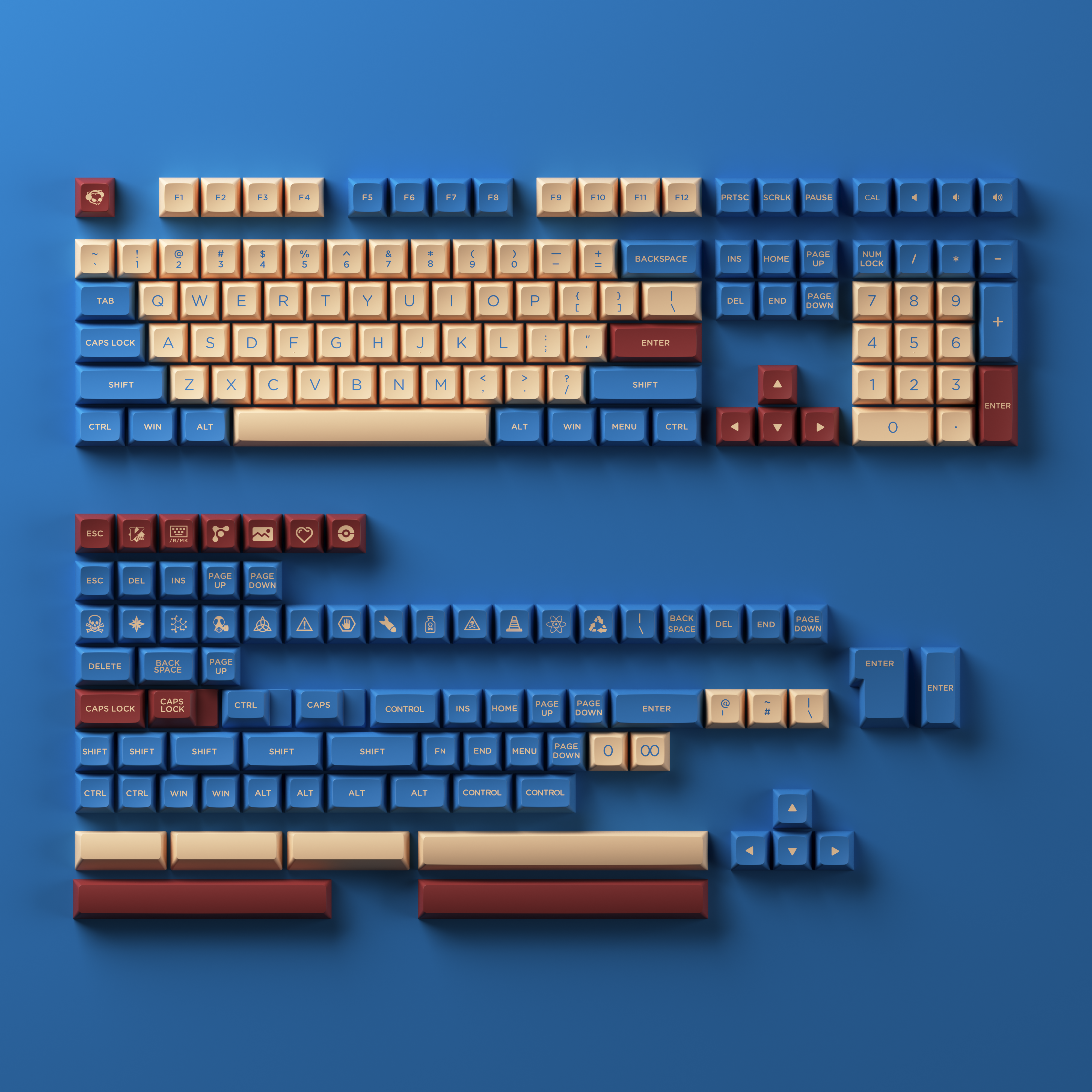 Akko Palace Keycap Set in the blue background