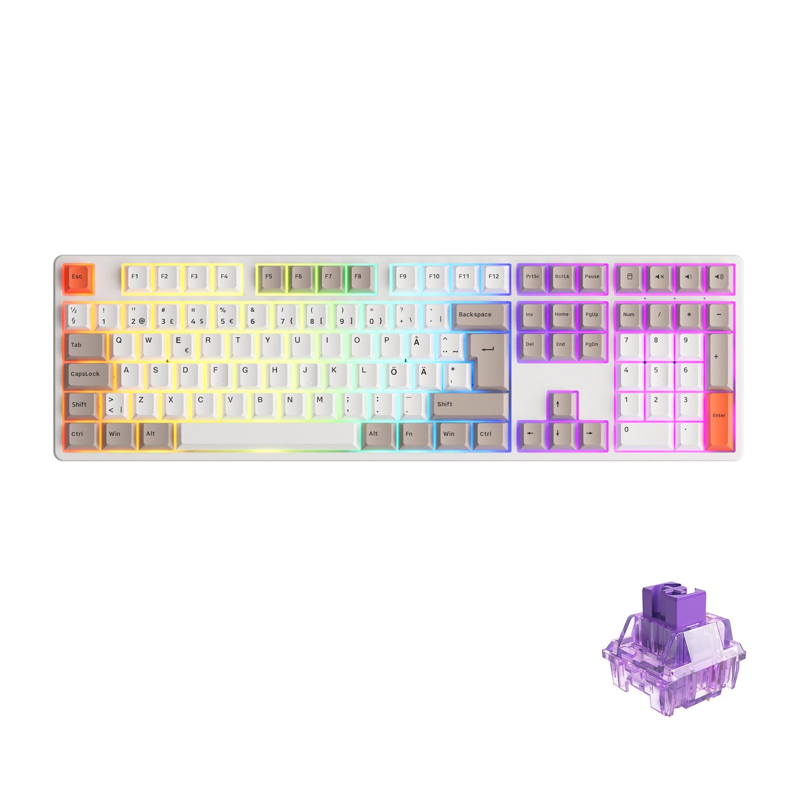 Steam Engine 5108B Plus ISO DE/Nordic Keyboard with rgb and 
Akko CS Jelly Purple switch