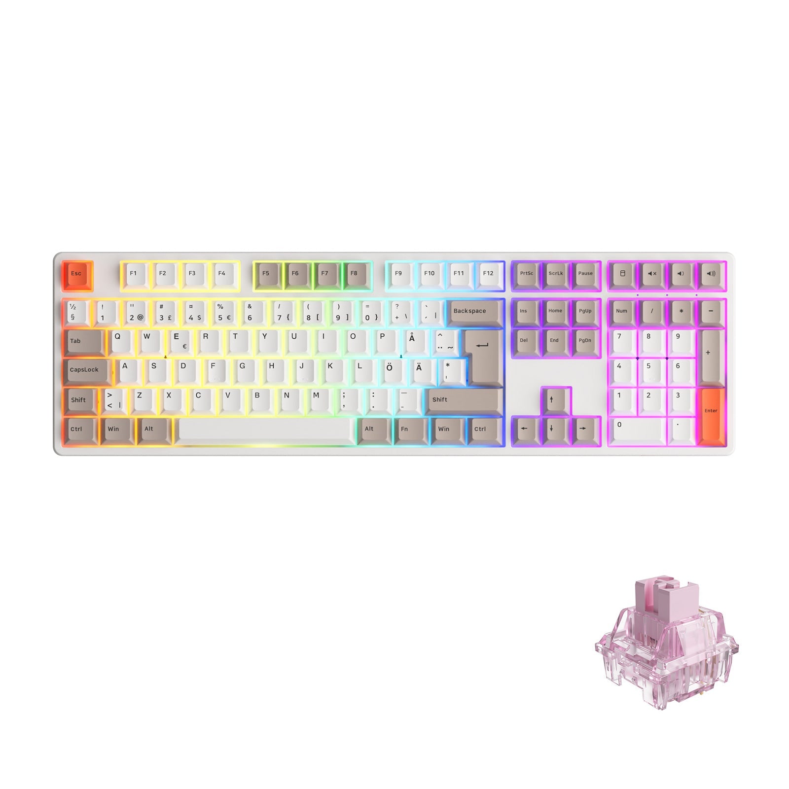 Steam Engine 5108B Plus ISO DE/Nordic Keyboard with rgb and 
Akko CS Jelly Pink switch