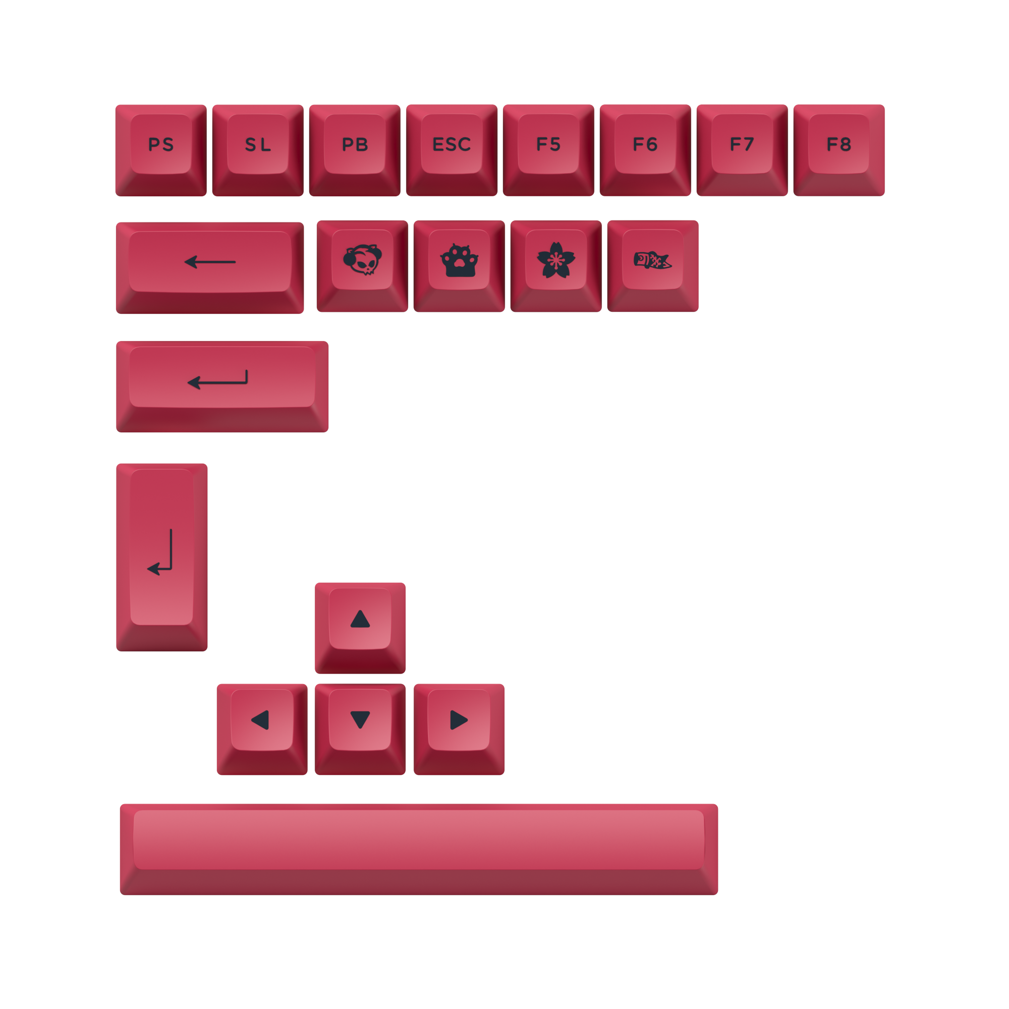 Akko Neon 3098 Keyboard pink keycaps