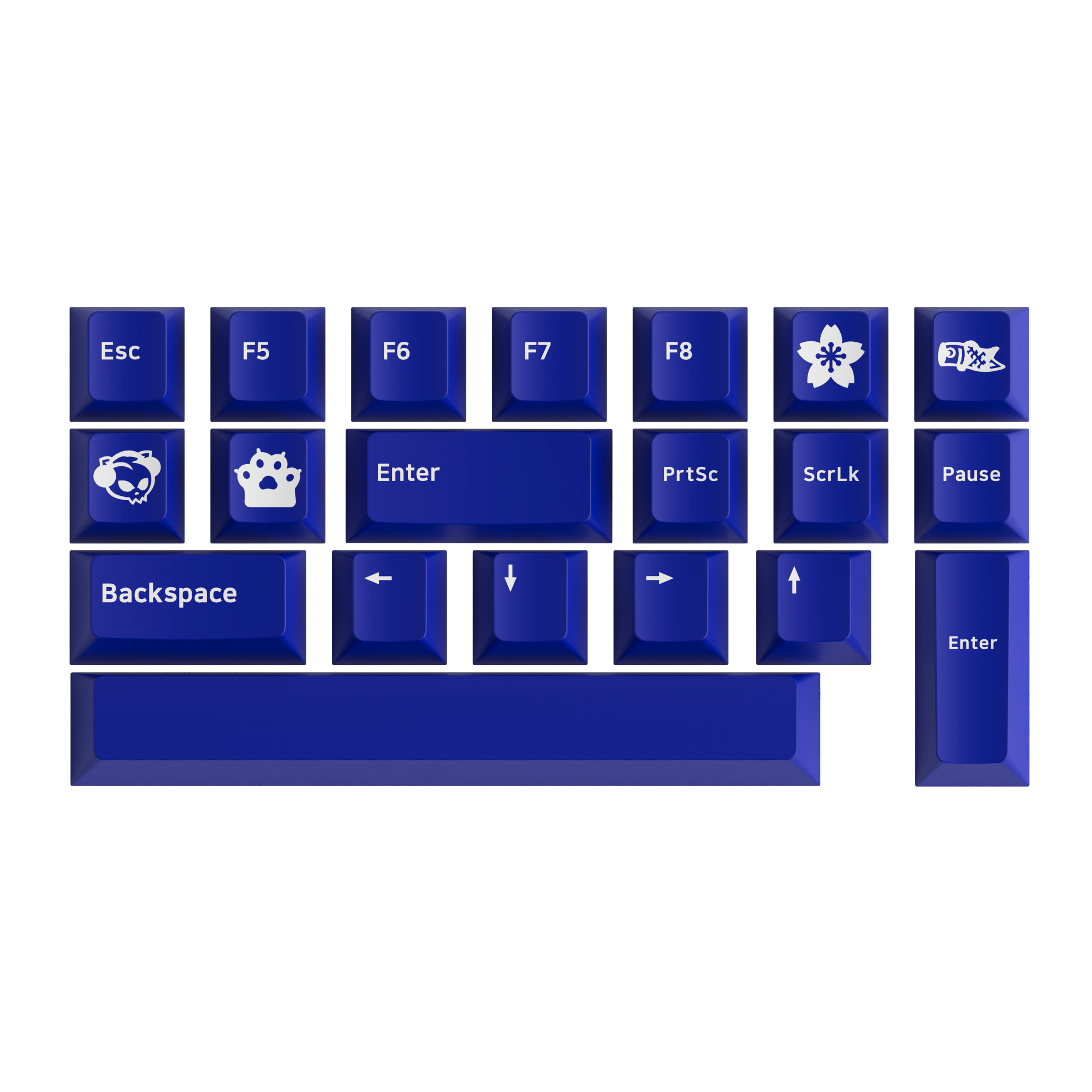 Akko Blue on White 3068B Plus ISO Keyboard blue keycaps